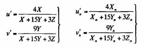 u'、v'和u'n、v'n色品坐標(biāo)
